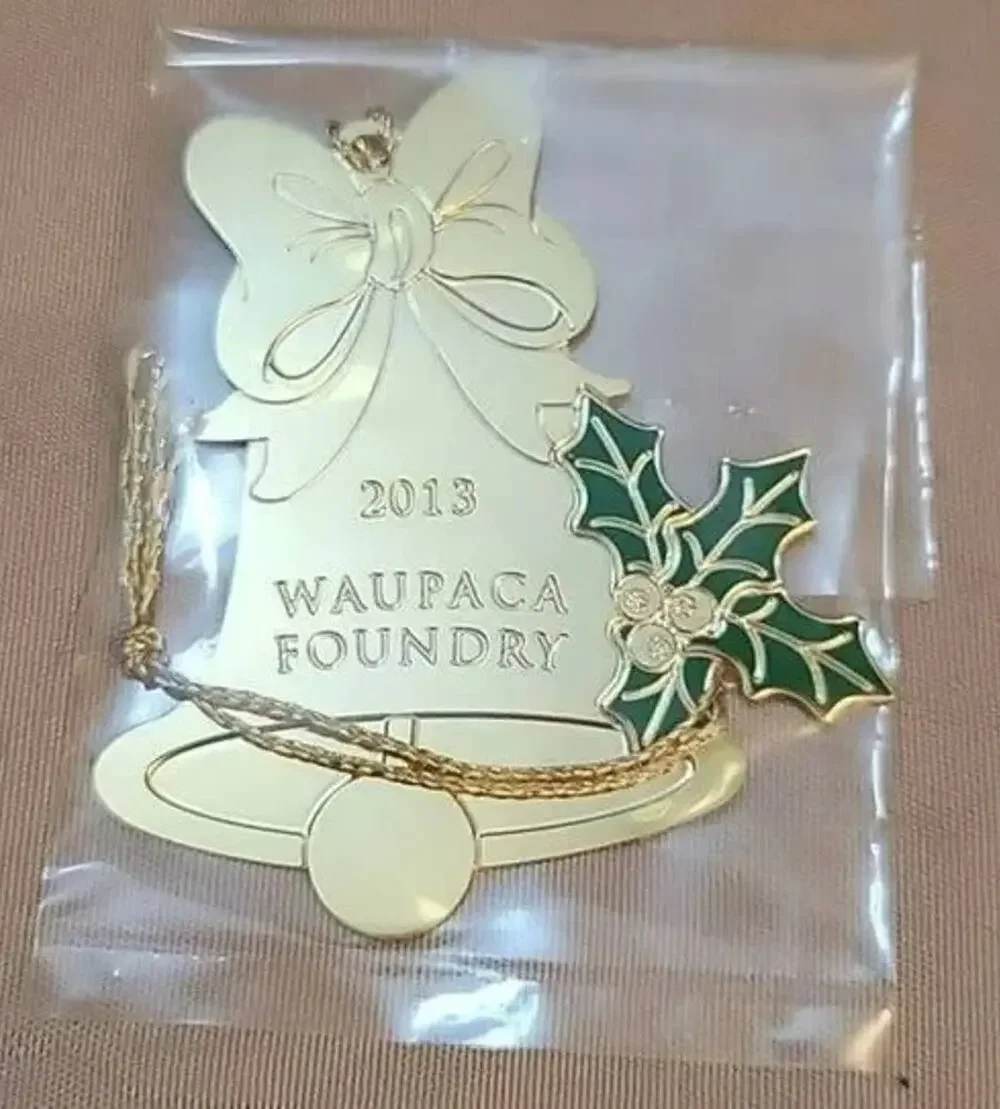 Gold Ornament with Green Accents Waupaca Foundry 2013 Employee Gratitude Gift